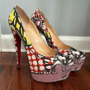 Christian Louboutin Daffodil Cloth Heels 38.5
